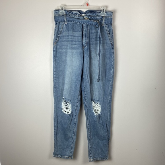 KANCAN Blossom Ultra High Rise Belted Mom Jeans - Picture 4 of 16